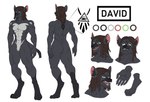 absurd_res black_body black_fur danglebat dasyurid dasyuromorph david_(danglebat) digital_media_(artwork) fur fycroh green_eyes grey_body grey_fur hi_res illuminati inner_ear_fluff liltaiga4 male mammal markings marsupial model_sheet tasmanian_devil tattoo tuft