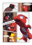 absurd_res charmeleon comic darrow0 english_text fire forest generation_1_pokemon generation_2_pokemon hi_res nintendo plant pokeball pokemon pokemon_(species) quilava speech_bubble text tree yuel