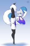 2024 anthro bikini canid canine cheerleader_outfit cheerleading_pose clothing female fox hi_res mammal micro_bikini scorpdk solo swimwear two-piece_swimsuit yuki_(yuki_anno)