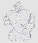 2019 anthro antlers balls big_balls big_muscles big_pecs big_penis collar dragon eastern_dragon erection front_view genitals hair hand_on_pecs horn huge_balls huge_muscles huge_pecs huge_penis hyper hyper_balls hyper_genitalia hyper_muscles hyper_pecs hyper_penis looking_at_viewer male muscular mythological_creature mythological_scalie mythology nude pecs penis penis_between_pecs scalie sketchy solo sonicgamer whiskers zylo_(sonicgamer)