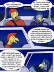 3:4 anthro avian beak bird bluebird chicken comic dialogue driving english_text fuze galliform gallus_(genus) hi_res johnny_(texnatsu) josh_oliver male night oscine passerine phasianid texnatsu text thrush_(bird) truck_(vehicle) vehicle