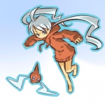 1:1 alternate_species barefoot blue_eyes cosplay duo feet female generation_4_pokemon grey_hair hair hitec human humanized mammal nintendo normal_rotom not_furry pokemon pokemon_(species) pokemon_trainer rotom