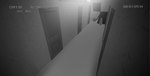 ambiguous_gender anthro camera door ears_up english_text felid feline glowing hallway hzkhi kemoverse_online kemze key_rooki mammal monochrome on_ground screencap sitting solo stairs text