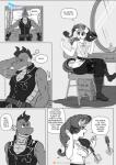 2018 anthro anthrofied awake bed boots breasts brush clothing comic dialogue dragon english_text equid equine female footwear friendship_is_magic furniture greyscale gun hairbrush hasbro hi_res holster horn lying male mammal monochrome my_little_pony mythological_creature mythological_equine mythological_scalie mythology pia-sama ranged_weapon rarity_(mlp) scalie shoes sitting speech_bubble spike_(mlp) text unicorn weapon