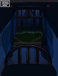 2023 bed bedframe creepy curtains curtains_open dark_room digital_media_(artwork) first_person_view forest furniture glowing glowing_eyes hi_res isolatedartest open_window plant scary silhouette tree window