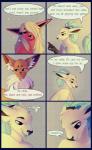 2019 absurd_res anthro comic conditional_dnp dialogue digital_media_(artwork) eevee eeveelution elvche english_text female flareon generation_1_pokemon generation_4_pokemon hi_res leafeon male nintendo pokemon pokemon_(species) text