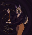 abstract_background anthro canid canine canis clock domestic_dog dominant dominant_female english_text female german_shepherd herding_dog hi_res hypnosis hypnotizing_viewer looking_at_viewer mammal march_(unlicensed) mind_control pastoral_dog pocketwatch solo spiral_background stopwatch text thralled watch