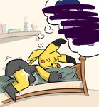 anthro aproboo bodily_fluids clothed clothing cum cum_in_diaper diaper diaper_fetish digital_media_(artwork) erection erection_in_diaper eyes_closed fur generation_1_pokemon genital_fluids hi_res male nintendo paru_(parumpee) pikachu pokemon pokemon_(species) sleeping solo tenting unclean_diaper wearing_diaper wet_dream yellow_body yellow_fur