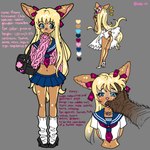 1:1 absurd_res alternative_fashion blonde_hair chibi_minako chibi_viii clothing english_text female fish_hooking ganguro_(fashion) gyaru hair hi_res j-fashion kogal lagomorph leporid long_hair mammal rabbit school_uniform slim text trans_(lore) trans_woman_(lore) uniform