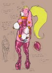 anthro blonde_hair boots bound bracelet breasts butt buttplug chain chain_piercing chained_buttplug chastity_belt chastity_device clothing collar comic cuff_(restraint) duo ear_piercing ear_ring ear_stud english_text facial_piercing female footwear gauged_ear genitals gloves hair handled_buttplug handwear heart_symbol hi_res high_heeled_boots high_heels internal jewelry lagomorph latex latex_boots latex_clothing latex_footwear latex_gloves latex_handwear latex_legwear latex_stockings latex_topwear legwear leporid lip_piercing lip_ring long_hair male mammal ninabun_(s-nina) nipple_piercing nipple_ring nipples nose_piercing nose_ring open_mouth penis piercing plug_(sex_toy) prostitution rabbit red_eyes restraints ring_piercing s-nina septum_piercing septum_ring sex_toy shackles shirt shoes speech_bubble spread_butt spreading stockings tank_top text tongue tongue_leash tongue_piercing tongue_ring topwear unknown_species