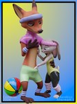 2024 3_toes 3d_(artwork) accessory aerobics anthro artist_name barefoot biped blender_(artwork) bottomwear canid canine claws clothing comorito digital_media_(artwork) disney duo european_rabbit exercise exercise_ball feet female female_anthro fitness fox hand_in_shorts headband hi_res judy_hopps lagomorph latex leg_warmers leggings legwear leotard leporid male male_anthro mammal nick_wilde oryctolagus paws plantigrade rabbit red_fox shirt shorts toeless_legwear toes topwear true_fox wristband zootopia