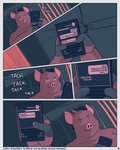 2020 4:5 anthro basil_(mikrogoat) bed biped cellphone comic domestic_pig electronics english_text furniture hi_res humanoid_hands lying male mammal mikrogoat overweight overweight_male phone pillow smartphone suid suina sus_(pig) text url