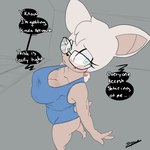 1:1 2023 absurd_res anthro bat big_breasts breasts cleavage clothed clothing describing_fit eyewear female glasses hi_res inuyuru lisp mammal nerd nipple_outline rouge_the_bat sega solo sonic_the_hedgehog_(series) strap_gap swimwear