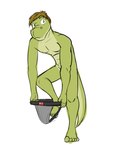 2017 alligator alligatorid anthro clothed clothing crocodilian fuze gabriel_(fuze) hi_res jockstrap jockstrap_down male partially_clothed reptile scalie simple_background solo underwear underwear_down undressing white_background