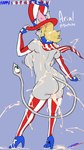 2024 4th_of_july 9:16 anthro aria_(appledees) bat big_breasts big_butt blonde_hair blush bodily_fluids breasts butt clothing cum cum_covered cum_in_hair cum_on_breasts cum_on_butt cum_on_ground cum_on_leg cum_on_shoulder cum_on_thigh_highs ears_through_headwear english_text fakeryway female footwear fur genital_fluids green_eyes grey_body grey_fur grey_nipples hair hat headgear headwear hi_res high_heels holidays legwear looking_at_viewer looking_back looking_back_at_viewer mammal messy nipples pattern_clothing pattern_legwear pattern_thigh_highs shoes simple_background solo striped_clothing striped_legwear striped_thigh_highs stripes tail_eye text thick_thighs thigh_highs top_hat wearing_hat wide_hips