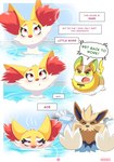 2021 absurd_res ace_the_stoutland_(special_services) ambiguous_gender anthro blush braixen clothing color_coded color_coded_text comic dark_text dialogue ellie_the_braixen emanata embarrassed english_text eyelashes feral fur game_freak generation_5_pokemon generation_6_pokemon generation_8_pokemon green_text grope group happy hi_res hot_tub inner_monologue male name_drop name_in_inner_monologue nikkibunn nintendo number page_number pointy_speech_bubble pokemon pokemon_(species) purple_text signature simple_background speech_bubble stoutland text text_box thick_eyelashes thinking translated underwear water yamper yelling yellow_body yellow_fur