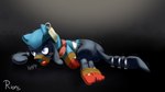 16:9 4k absurd_res arms_tied bdsm blue_eyes blush bondage bound collar cuff_(restraint) fan_character feet gag generation_4_pokemon grounded hi_res male metal_cuffs nintendo pokemon pokemon_(species) restraints ring riolu rioni rope rope_bondage semi-anthro solo submissive tail tail_tied widescreen zorio