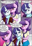 absurd_res anthro anthrofied caoscore clothed clothing comic dialogue duo english_text equid equine female friendship_is_magic hair hasbro hi_res horn mammal my_little_pony mythological_creature mythological_equine mythology purple_body purple_hair rarity_(mlp) suri_polomare_(mlp) text unicorn white_body