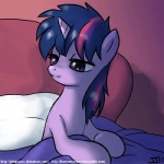 1:1 bed digital_media_(artwork) equid equine female feral friendship_is_magic fur furniture hair hasbro horn john_joseco mammal multicolored_hair my_little_pony mythological_creature mythological_equine mythology pillow purple_body purple_eyes purple_fur shaded solo tired twilight_sparkle_(mlp) unicorn unicorn_horn