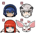 absurd_res anthro atlus bat bedroom_eyes blue_hair blush charmed clemar dddd_dddd8 eiselin_burchelli_meijal_hulkenberg elf eugief female fur grey_hair group hair heart_symbol heismay_noctule hi_res horn horned_humanoid human humanoid leon_strohl_da_haliaetus male mammal metaphor:_refantazio narrowed_eyes red_eyes red_hair seductive sega status_effect white_body white_fur will_(metaphor:_refantazio)