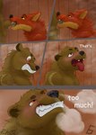 absurd_res ahegao anthro balls bear blush bodily_fluids brown_body brown_fur canid canine canis comic deep_throat dialogue digital_media_(artwork) domestic_dog duo english_text erection fur genitals hair hi_res looking_pleasured male male/male male_penetrated male_penetrating male_penetrating_male mammal multicolored_body multicolored_fur neck_bulge nude open_mouth oral oral_penetration orange_eyes orgasm penetration penile penis red_body red_hair rhox saliva saliva_on_balls saliva_on_penis saliva_on_tongue saliva_string sauna sauna_sex sex simple_background smile steam sweat teeth text tongue tongue_out tongue_out_blowjob two_tone_body two_tone_fur yellow_body