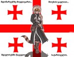 2019 anthro domestic_ferret georgia_(country) georgian_flag male mammal mustelid musteline solo true_musteline weasel zinkari_(artist)