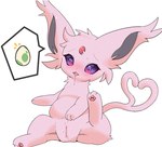 aroused bedroom_eyes blush bodily_fluids butt drooling eeveelution egg espeon female feral fur generation_2_pokemon genital_fluids genitals heart_symbol in_heat innie_pussy kyoryuu_u narrowed_eyes nintendo open_mouth pawpads paws pink_body pink_fur pokemon pokemon_(species) presenting presenting_hindquarters presenting_pussy purple_eyes pussy raised_leg saliva seductive sitting solo spread_legs spreading vaginal_fluids