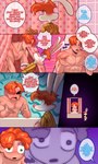 absurd_res anthro big_breasts bodily_fluids breasts clothed clothing comic crossgender dialogue disney english_text female ftm_crossgender hair hair_over_eye hi_res human jessica_rabbit lagomorph larger_male leporid male mammal memjioof mtf_crossgender muscular muscular_male nude orange_hair rabbit roger_rabbit shower size_difference smaller_female speech_bubble sweat text white_body who_framed_roger_rabbit