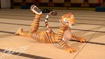 16:9 3d_(artwork) anthro big_breasts breasts digital_media_(artwork) dreamworks felid feline female fur hi_res humanoid itmy09 kung_fu_panda looking_at_viewer mammal master_tigress nipples nude pantherine paws solo stripes tail tiger widescreen