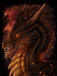 2020 digital_media_(artwork) dragon headshot_portrait horn implied_fire isvoc mythological_creature mythological_scalie mythology open_mouth portrait scales scalie solo teeth tongue wyoryn