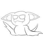 1:1 absurd_res ambiguous_gender bat big_ears big_wings digital_drawing_(artwork) digital_media_(artwork) ear_markings ears_down eyeless eyewear eyewear_only fan_character fangs featureless_feet feet feral generation_1_pokemon glasses glasses_only hi_res legless lil_(lil_zubat) line_art mammal monochrome nintendo nude pivoted_ears pokemon pokemon_(species) simple_background smile solo teeth wearing_glasses white_background willow_bitch1 wings zubat