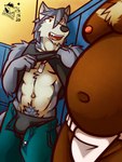 Rating: q
ID: 4732269
Date: 2024-04-20 14:56:08 -0400
Status: active
Score: 50
2020 3:4 anthro artist_name asian_clothing bear belly bikini_briefs black_bikini_briefs black_briefs black_clothing black_shirt black_tank_top black_topwear black_underwear blue_body blue_fur bottomwear briefs brown_bear brown_body brown_fur bulge canid canine canis chest_tuft close-up clothed clothing clothing_lift crotch_tuft digital_media_(artwork) dog_tags duo east_asian_clothing fangs front_view fundoshi fur green_bottomwear green_clothing green_pants hi_res japanese_clothing juuichi_mikazuki kouya_(morenatsu) locker locker_room low-angle_view male mammal moobs morenatsu muscular muscular_male navel nipples open_mouth pants partially_offscreen_character sharp_teeth shirt shirt_lift slightly_chubby slightly_chubby_male tan_belly tank_top teeth text topwear tuft unbuttoned_pants underwear underwear_only undressing ursine ventkazemaru watermark white_clothing white_fundoshi white_underwear wolf yellow_eyes post #4732269