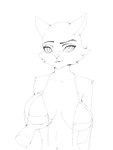 3:4 animated anthro bounce bra breasts clothing domestic_cat felid feline felis female joelanimation mammal short_playtime sketch solo underwear