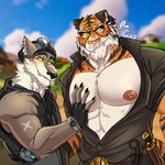 Rating: q
ID: 5612007
Date: 2025-05-31 16:47:12 -0400
Status: active
Score: 7
2025 abs anthro anthro_on_anthro areola barazoku belt big_muscles big_pecs bite biting_lip biting_own_lip blurred_background bodily_fluids bottomwear canid canine canis claws clock clothed clothing cloud collared_shirt day dress_shirt duo ear_piercing ear_ring epic_games eyebrows felid fingerless_gloves flustered fortnite frown fur gloves hand_on_chest hand_on_pecs handwear hat headgear headwear heart_symbol hi_res looking_at_another looking_away male male/male mammal marshmooon muscular muscular_anthro muscular_male narrowed_eyes nipples open_clothing open_shirt open_topwear oscar_(fortnite) outside pantherine pants pec_grab pecs piercing ring_piercing scar self_bite shirt signature smile standing sweat sweatdrop teeth tiger topwear tuft vest watch wendell_(fortnite) whiskers white_body white_fur wolf post #5612007
