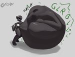 2024 absurd_res ambiguous_anthro ambiguous_gender ambiguous_pred ambiguous_prey anthro anthro_pred artist_name belly belly_on_ground big_belly biped black_arms black_belly black_body black_collar black_ears black_face black_feet black_fur black_hair black_hands black_legs black_nose black_tail black_text black_thighs blep bodily_noises body_outline cast_shadow closed_smile collar collar_only digestion digestion_noises digital_drawing_(artwork) digital_media_(artwork) ears_up english_description exclamation_point face_imprint feet fluffy fluffy_tail full-length_portrait fully_inside fur glistening glistening_belly glistening_body glistening_fur glistening_thighs green_text grey_background hair hand_imprint hi_res huge_belly hyper hyper_belly imprint larger_ambiguous larger_prey looking_at_belly looking_at_own_belly looking_at_self monotone_arms monotone_background monotone_belly monotone_body monotone_face monotone_feet monotone_fur monotone_hair monotone_hands monotone_legs monotone_tail mouth_closed muffled narrowed_eyes nude nude_ambiguous nude_anthro portrait pupils purple_sclera purple_tongue rumbling_stomach shaded shadow side_view simple_background size_difference smaller_ambiguous smaller_anthro smaller_pred smile smug soft_shading soft_vore solo sound_effects spiked_collar spikes standing stretchy_bulge tail tcsrjx text tongue tongue_out twitter_handle unknown_species unseen_prey vore vowelless vowelless_sound_effect vowelless_vocalization wrinkles