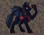 armor bat_pony blue_body blue_eyes blue_fur equid feral foxenawolf fur goldfur's_cogsverse hasbro male mammal membrane_(anatomy) membranous_wings my_little_pony solo tail wings