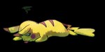 2015 2:1 alpha_channel black_nose cheek_spots digital_media_(artwork) eyelashes female flavia-elric generation_1_pokemon hi_res lying nintendo on_front on_ground pikachu pokemon pokemon_(species) pupils red_cheeks solo tail tired tongue tongue_out white_pupils yellow_body yellow_tail