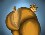 anthro bear big_butt butt butt_focus crouching hi_res looking_at_viewer looking_back looking_back_at_viewer male mammal overweight overweight_anthro overweight_male presenting presenting_hindquarters solo sunflower_fox thick_thighs