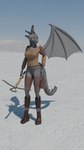 3d_(artwork) 9:16 anthro arbalist arm_guards armor boots breasts brown_eyes clothing crossbow cuisse digital_media_(artwork) dragon ear_piercing ear_ring eliora_vohnekryl female footwear full-length_portrait grey_body hair hi_res holding_object holding_ranged_weapon holding_weapon horn knee_boots knee_highs leather leather_armor leather_boots leather_clothing leather_footwear legwear long_boots medium_breasts mythological_creature mythological_scalie mythology non-mammal_breasts piercing portrait pukhnastyy_aks ranged_weapon ring_piercing scalie shoes solo tail thigh_pouch thigh_strap weapon wings