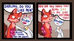 16:9 anthro black_nose canid canine comic dialogue digital_media_(artwork) duo english_text felid feline fox glassshine humor jewelry male mammal multiple_scenes necklace open_mouth speech_bubble stated_homosexuality stated_sexuality text widescreen