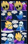 absolutedream absurd_res alphys animated_skeleton bone comic comic_sans dialogue duo english_text eyewear glasses hi_res lizard pince-nez reptile sans_(undertale) scalie skeleton text undead undertale undertale_(series)