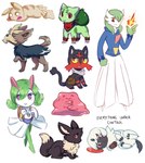 2018 absol absurd_res ambiguous_gender bag biped black_nose black_text bulbasaur canid canine cheek_spots claws closed_smile digital_media_(artwork) ditto_(pokemon) eevee english_text eyelashes eyes_closed feral fingers fire flavia-elric fluffy fluffy_tail forehead_gem fur gardevoir gem generation_1_pokemon generation_3_pokemon generation_5_pokemon generation_7_pokemon goo_creature green_body green_hair group hair herdier hi_res horn humanoid kirlia litten lying mammal mouth_closed neck_tuft nintendo on_front on_ground on_side open_mouth paws pikachu pink_body pokemon pokemon_(species) pokemon_mystery_dungeon pupils purple_pupils quadruped red_cheeks red_eyes red_horn simple_background smile spike_chunsoft standing tail text tongue translucent translucent_hair tuft whistle_(object) whistle_around_neck white_background white_body white_fur white_pupils white_sclera yellow_body yellow_eyes yellow_sclera yellow_tail