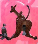 3d_(artwork) anthro bdsm big_butt bondage bound butt digital_media_(artwork) domestic_cat felid feline felis female female/female giraffe giraffid group hi_res horn huge_butt larger_female loneclaw long_neck mammal mature_anthro mature_female ossicone sigrid_(loneclaw) size_difference smaller_female thick_thighs unbirthing vaginal vore wide_hips