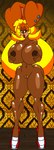 absurd_res anthro breasts brown_body ebony female hi_res hunnie lagomorph leporid lips lipstick makeup mammal mostly_nude mrblack1986 rabbit solo thick_thighs