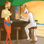 1:1 5_toes anthro anthrofied bar beach beverage bulge butt casual_nudity clothed clothed/nude clothed_male clothing combusken duo evening feet fuze generation_3_pokemon generation_8_pokemon hi_res holding_beverage holding_object humanoid_feet king_(fuze) male navel nintendo nipples nude nude_male outdoor_nudity plantigrade pokemon pokemon_(species) pokemorph public public_nudity raised_heel scorbunny sitting soles speedo speedo_only standing standing_on_toes swimwear tiptoes toes topless