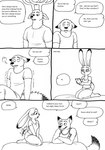 2023 anthro antlers bernielover bernielover's_college_au blush bodily_fluids breasts canid canine cellphone claws cleavage clothed clothing comic deer dialogue disney electronics english_text feet female finger_claws fingers fox fur group hi_res hindpaw horn humanoid_hands judy_hopps kneeling lagomorph leporid male male/female mammal monochrome nick_wilde paws phone rabbit red_fox shaking shirt sitting smartphone speech_bubble sweat t-shirt tail tail_motion tailwag tank_top text toes topwear tremble_spikes trembling trio true_fox whitney_(bernielover) zootopia