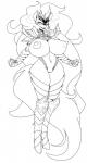 2015 anthro anthrofied areola armor big_breasts black_and_white breasts clothed clothing crossgender equid equine erect_nipples female friendship_is_magic genitals hasbro hi_res horn huge_breasts king_sombra_(mlp) mammal monochrome my_little_pony mythological_creature mythological_equine mythology nipples pussy reiduran skimpy smile solo unconvincing_armor unicorn