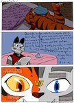 absurd_res anthro bed bottomless butt clothed clothing comic dialogue dreamworks duo felid female furniture hi_res icepack kung_fu_panda leopard letter mammal master_po_ping master_tigress off_screen on_bed pantherine reading song_(kung_fu_panda) spanish_text tail text the-killer-wc tiger translated under_covers