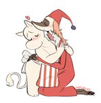 anthro apron blush clothing duo eyes_closed female female/female fillyjonk hat headgear headwear heart_symbol hi_res hug moomin moominmamma mrs._fillyjonk nightcap nightgown red_nightgown smile the_moomins waackery