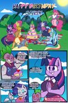 absurd_res anthro applejack_(mlp) comic dialogue dragon english_text equid equine female fluttershy_(mlp) friendship_is_magic group hasbro hi_res horn horse male mammal my_little_pony mythological_creature mythological_equine mythological_scalie mythology party pegasus pinkie_pie_(mlp) pony rainbow_dash_(mlp) rarity_(mlp) scalie spike_(mlp) text twilight_sparkle_(mlp) unicorn wings yellowcyann